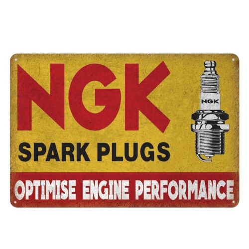 NGKスパークプラグのブリキ製サイン、レトロな自動車修理工場 - Spark Plug のレビューと価格