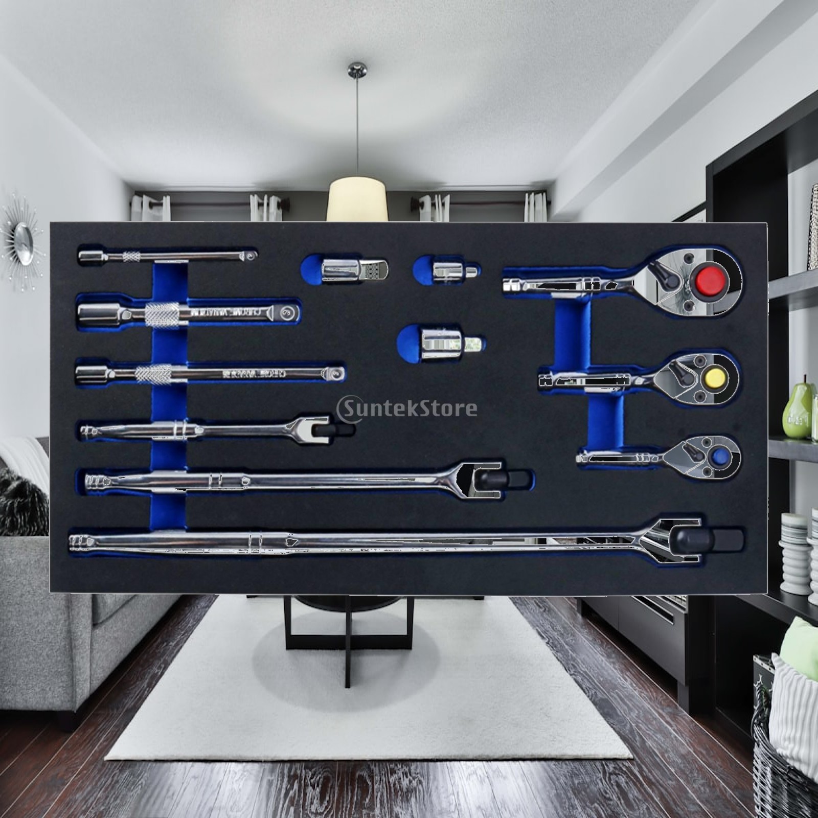 12個入りラチェットツールセット。延長ロッド付きで、収納ケー - Socket Set のレビューと価格