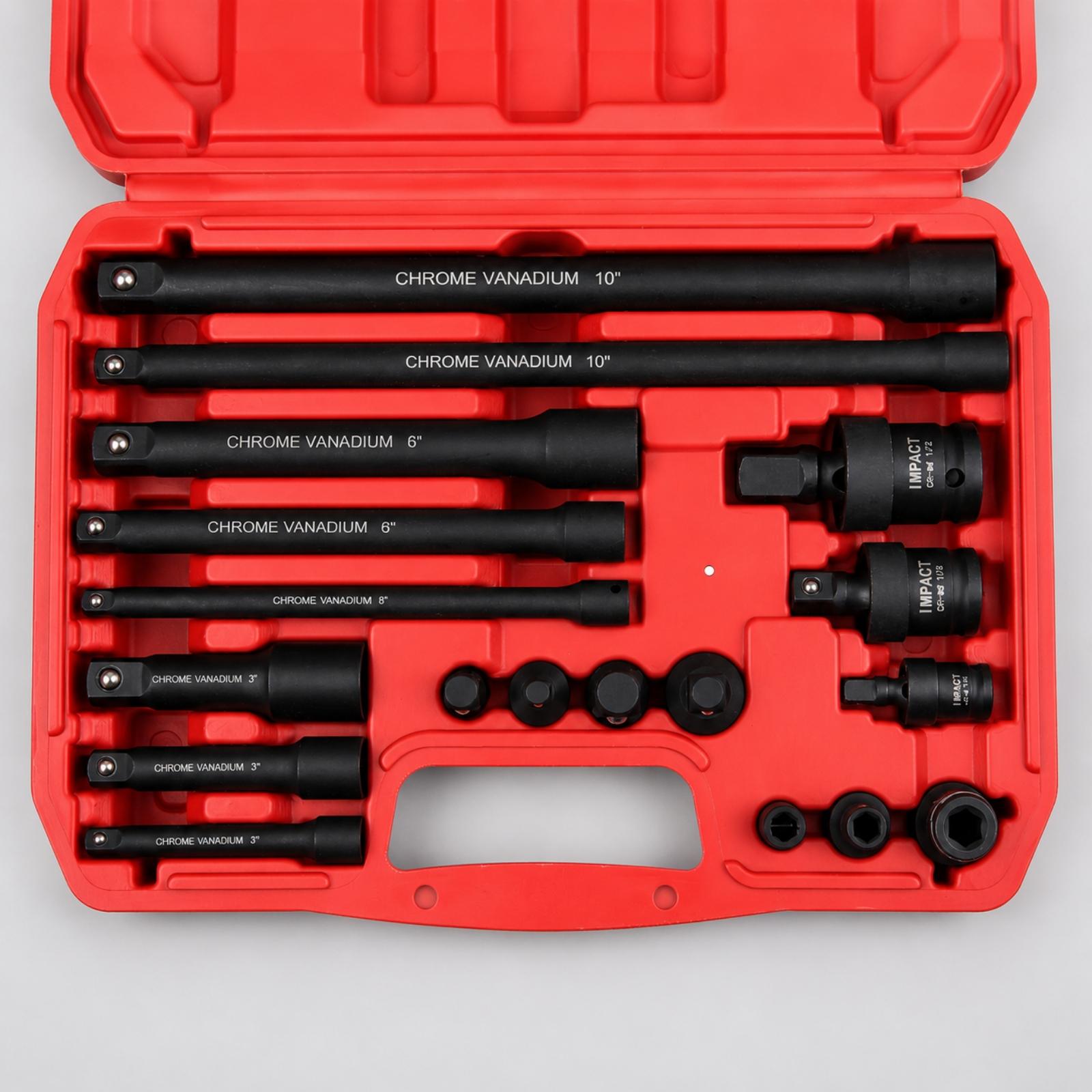 インパクトレンチキット 18ピース 延長ロッド ユニバーサル - Automotive Tools のレビューと価格